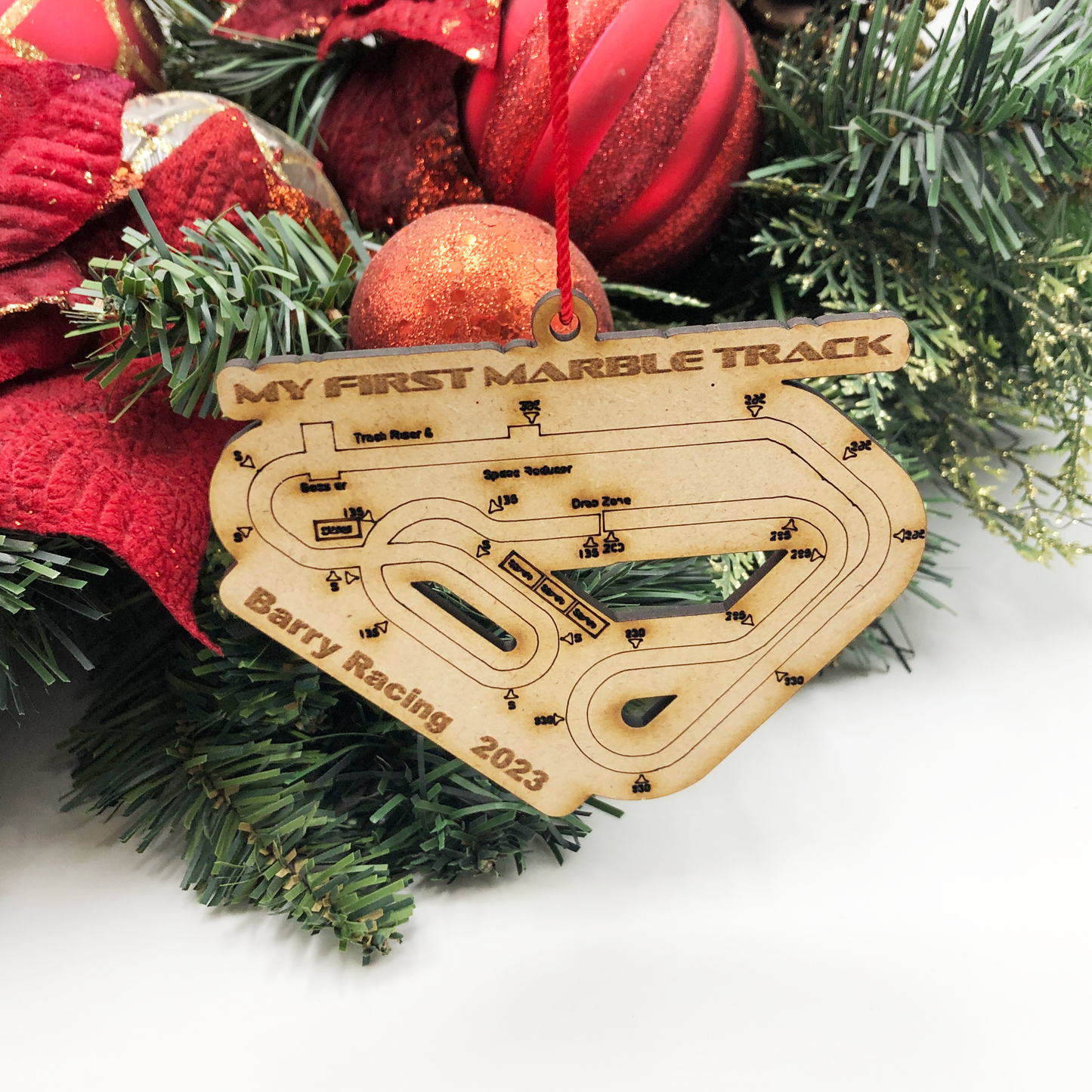 Personalized My First Marble Racetrack Christmas Ornament 2023 First marble track gift for marble sports lover