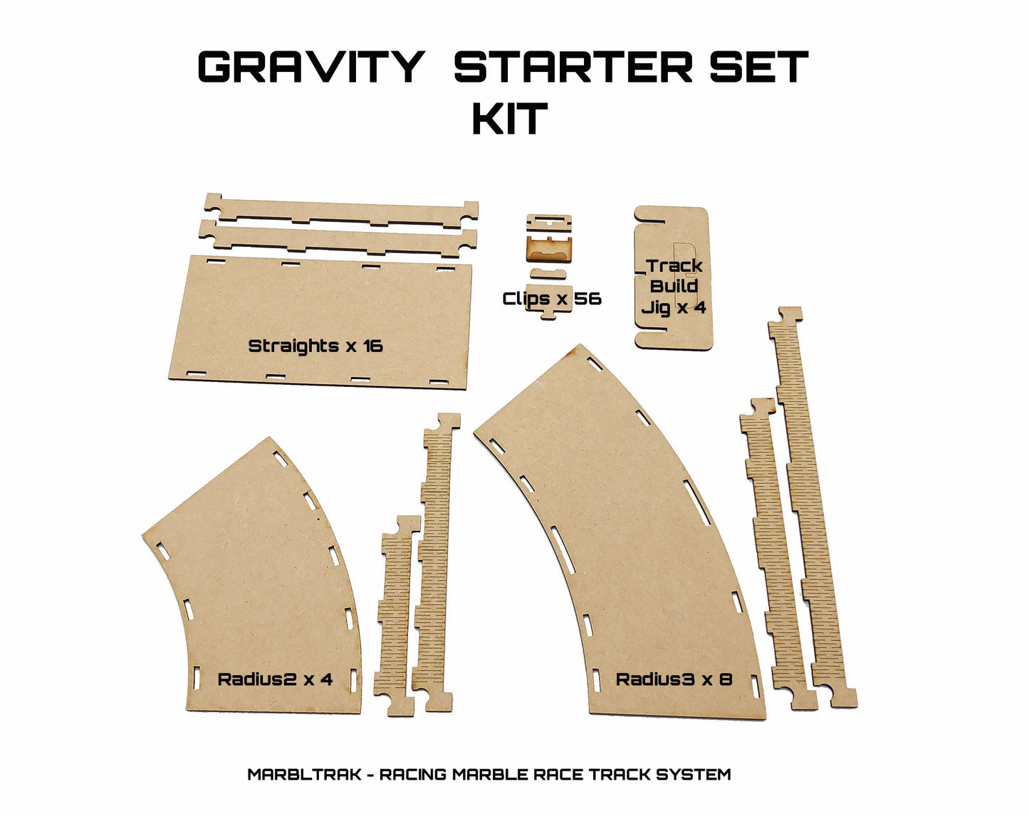 MARBLE RACETRACK, "Gravity Starter Set" Kit, A Modular Marble Racetrack Toy, Marble Racing, STEM Toy