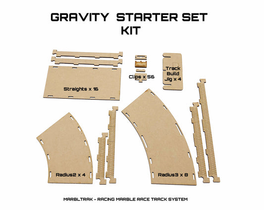 MARBLE RACETRACK, "Gravity Starter Set" Kit, A Modular Marble Racetrack Toy, Marble Racing, STEM Toy