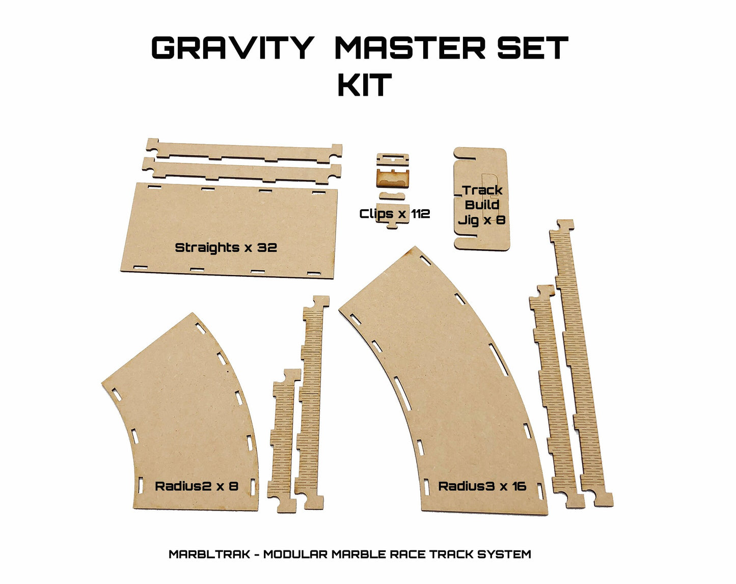 MARBLE RACETRACK, "Gravity Master Set Kit", A Modular Marble Racetrack Toy, Marble Racing, STEM Toy