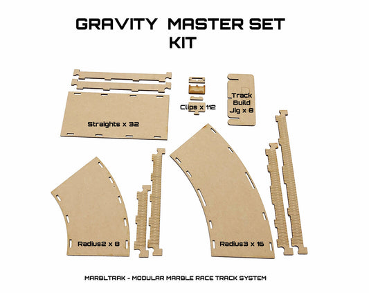 MARBLE RACETRACK, "Gravity Master Set Kit", A Modular Marble Racetrack Toy, Marble Racing, STEM Toy