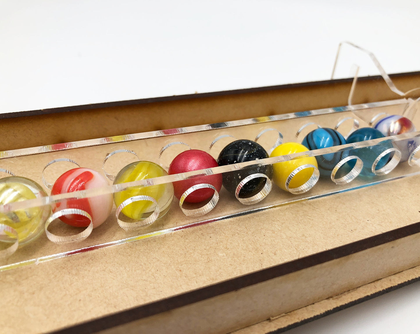 CLEAR FINISHERS SHOOT- 20 Marbles, Marble Race Track Kit, A Diy Modular Marble Racetrack Toy, Stem Toy, Marble Racing, Marble Sports